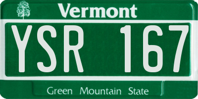 VT license plate YSR167