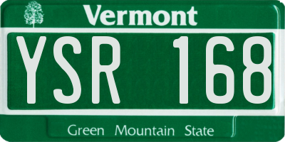 VT license plate YSR168