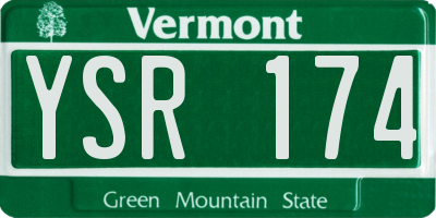 VT license plate YSR174