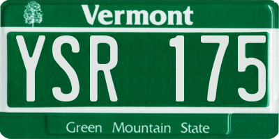 VT license plate YSR175