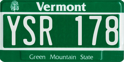 VT license plate YSR178