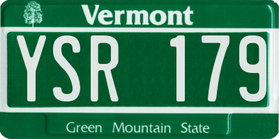VT license plate YSR179