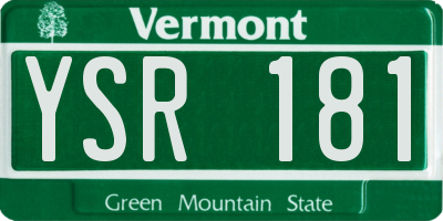 VT license plate YSR181