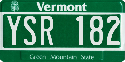 VT license plate YSR182