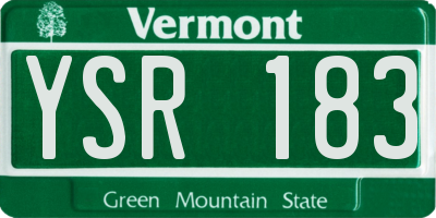 VT license plate YSR183