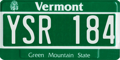 VT license plate YSR184