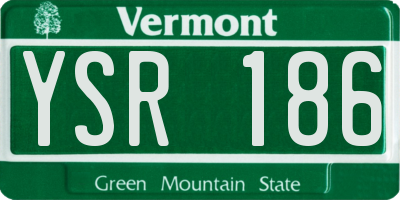 VT license plate YSR186