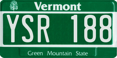 VT license plate YSR188