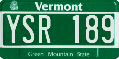 VT license plate YSR189