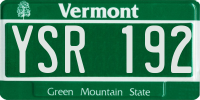 VT license plate YSR192