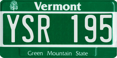 VT license plate YSR195