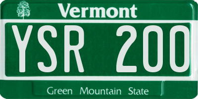 VT license plate YSR200