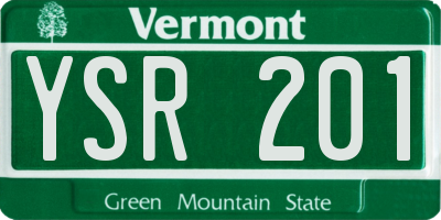 VT license plate YSR201