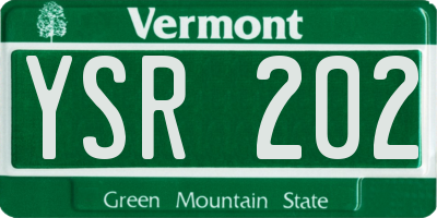 VT license plate YSR202