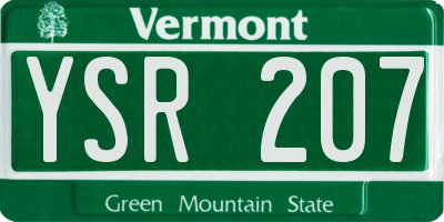 VT license plate YSR207
