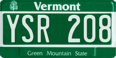 VT license plate YSR208