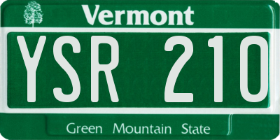 VT license plate YSR210