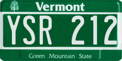 VT license plate YSR212