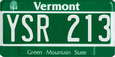 VT license plate YSR213
