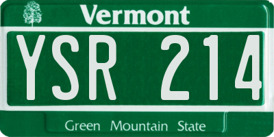 VT license plate YSR214
