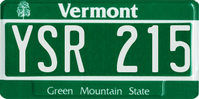 VT license plate YSR215