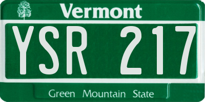 VT license plate YSR217