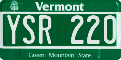 VT license plate YSR220