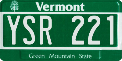 VT license plate YSR221