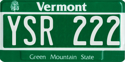VT license plate YSR222