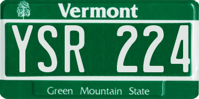 VT license plate YSR224