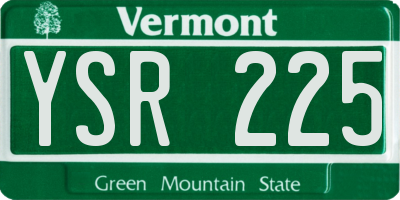 VT license plate YSR225