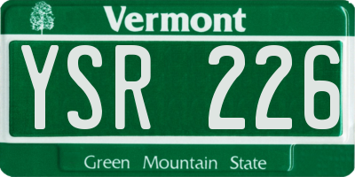 VT license plate YSR226