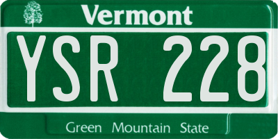 VT license plate YSR228