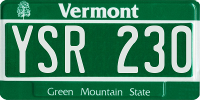 VT license plate YSR230