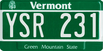 VT license plate YSR231
