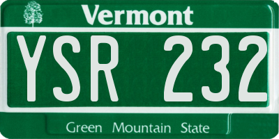 VT license plate YSR232