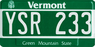 VT license plate YSR233