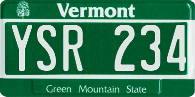 VT license plate YSR234