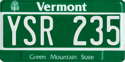 VT license plate YSR235