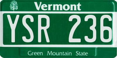 VT license plate YSR236