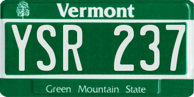 VT license plate YSR237