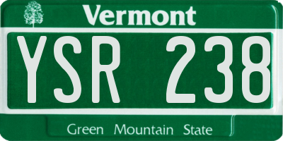 VT license plate YSR238