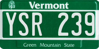 VT license plate YSR239