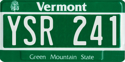 VT license plate YSR241