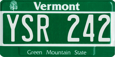 VT license plate YSR242