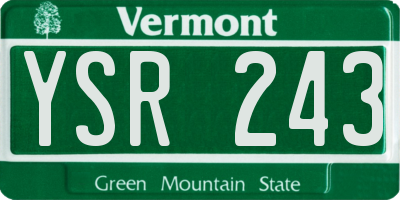 VT license plate YSR243