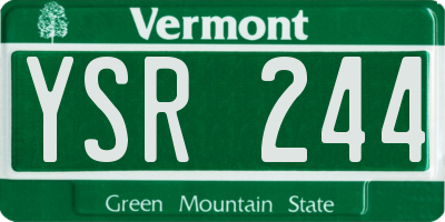 VT license plate YSR244