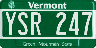 VT license plate YSR247