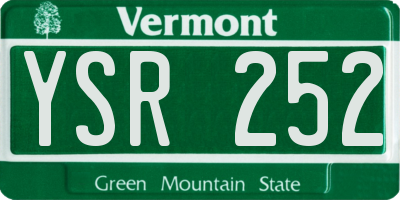 VT license plate YSR252