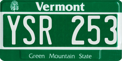 VT license plate YSR253